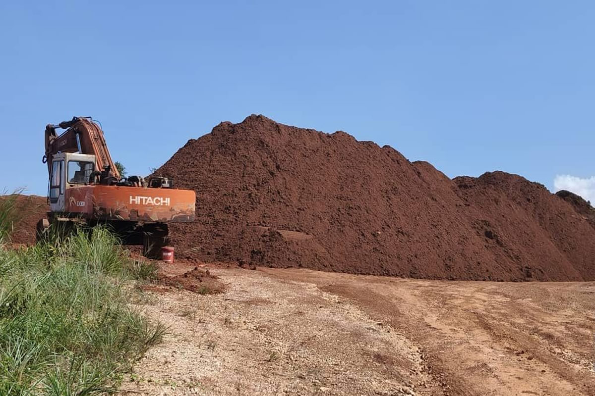 Bauxite stockpiles